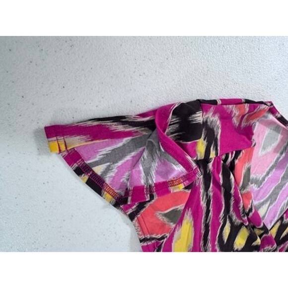 "ATTENTION" Y2K, BABYDOLL TOP, IKAT PATTERN,TIE BACK, V-NECK,90'S - Picture 5 of 10